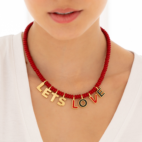 Collar Lets love rojo