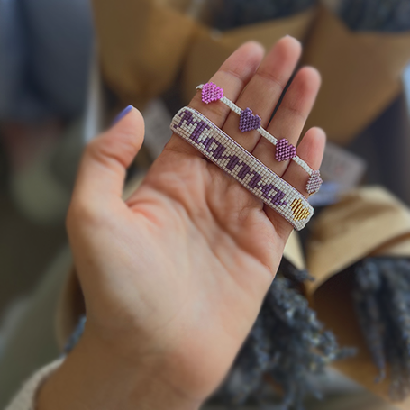 Set de pulseras lavanda para mamá